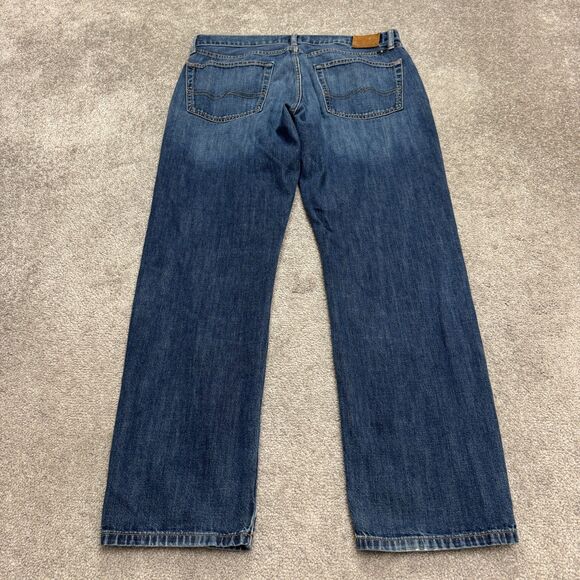 Lucky Brand 221 Original Straight Leg Denim Jeans Mens 36R Blue Dark Wash Cotton - Picture 2 of 16